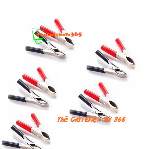 ĐẦU KẸP CÁ SẤU ẮC QUY ĐỎ ĐEN (5 CẶP) 50MM