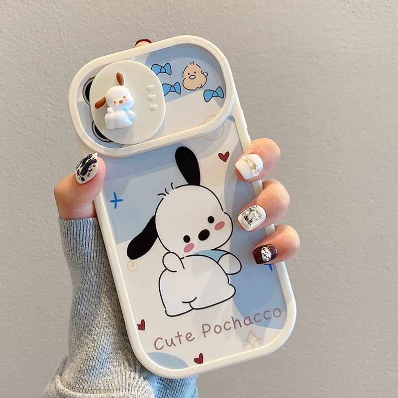 Lantom cute cartoon anti fall phone case slider protective camera cover for iPhone 14 13 12 11 pro Max Plus X XR XS Max soft silicon phone case with full sheath fixed lens camera case
