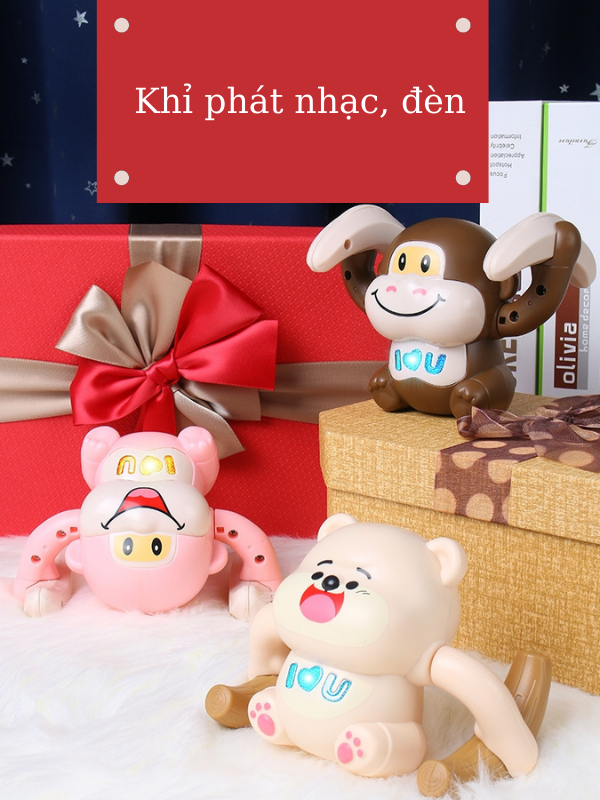 Đồ chơi con khỉ phát nhạc, có đèn, có nhạc