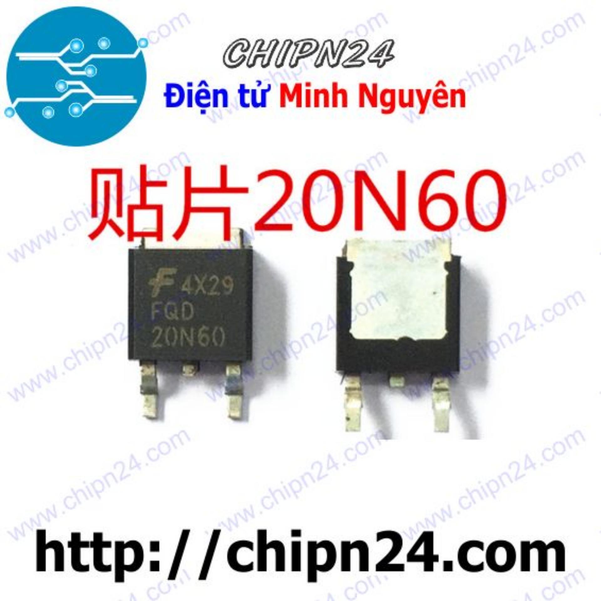 [1 con] (SOP) Mosfet Dán 20N60 TO-252 20A 600V Kênh N (FQD20N60 FQD 20N60)