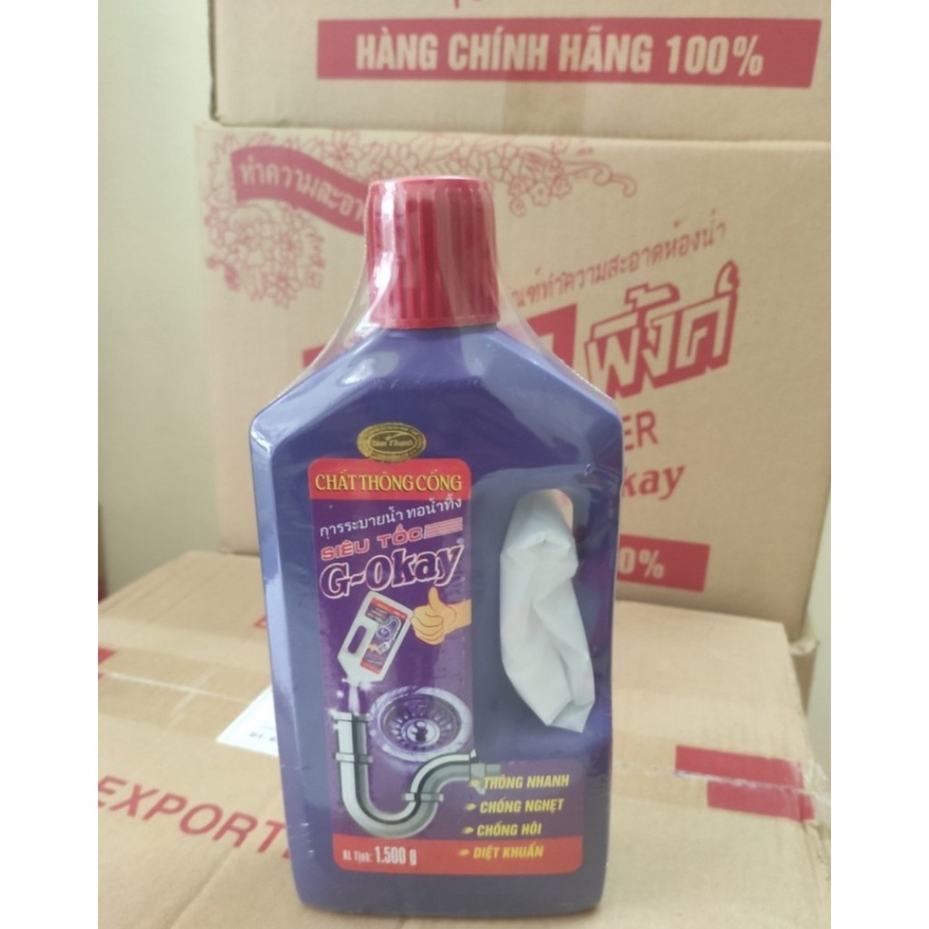 DUNG DỊCH THÔNG CỐNG SIÊU TỐC G-OKAY CHAI 1400ML SIÊU ĐẬM ĐẶC [LOẠI THÔNG MẠNH NHẤT]