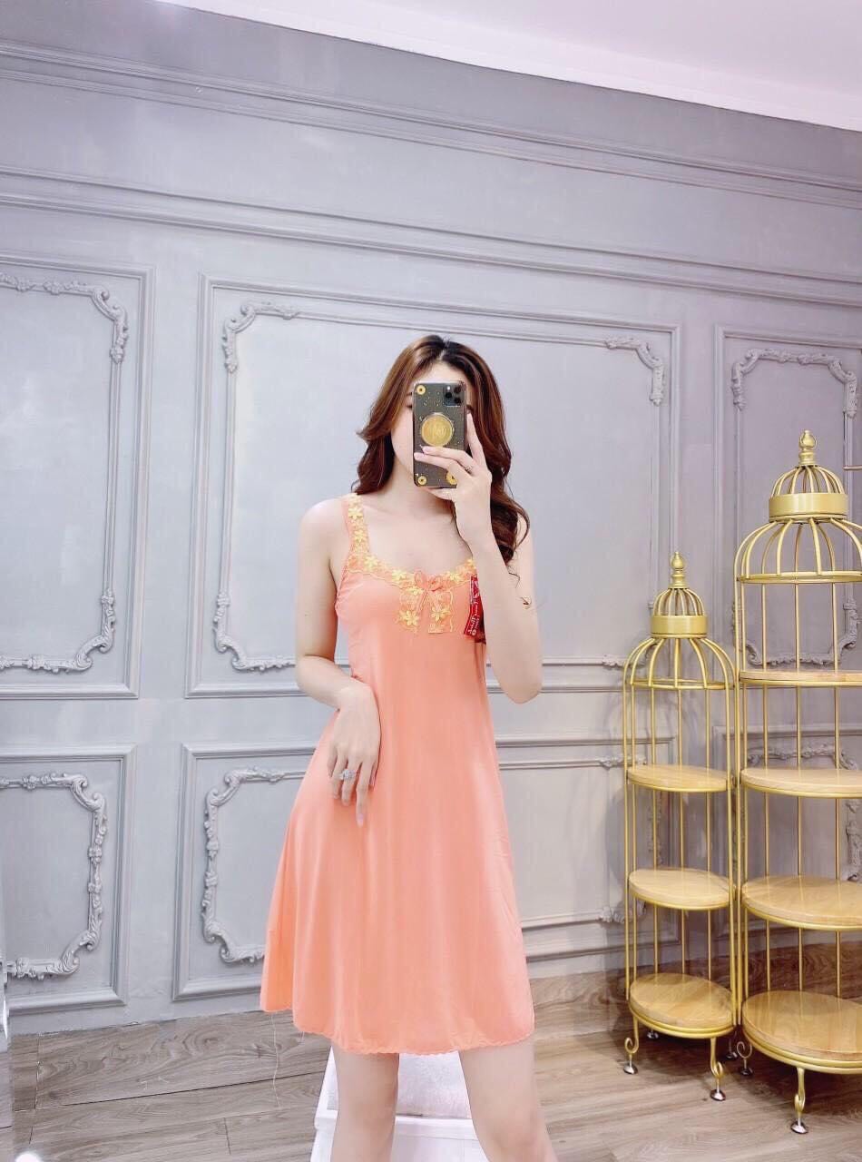 Đầm Nữ Đầm Thun Lạnh Dây Bản Mặc Nhà Cao Cấp