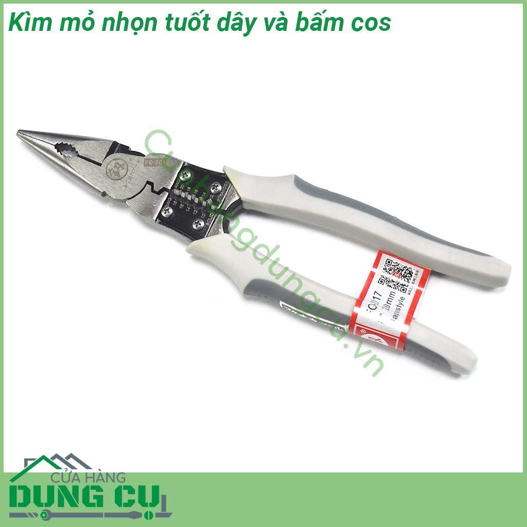 Kìm mỏ nhọn tuốt dây bấm cos