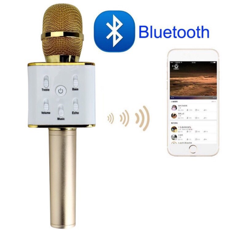 [HCM]Micro Bluetooth Karaoke Q7/Q7U Kiêm Sạc Dự Phòng