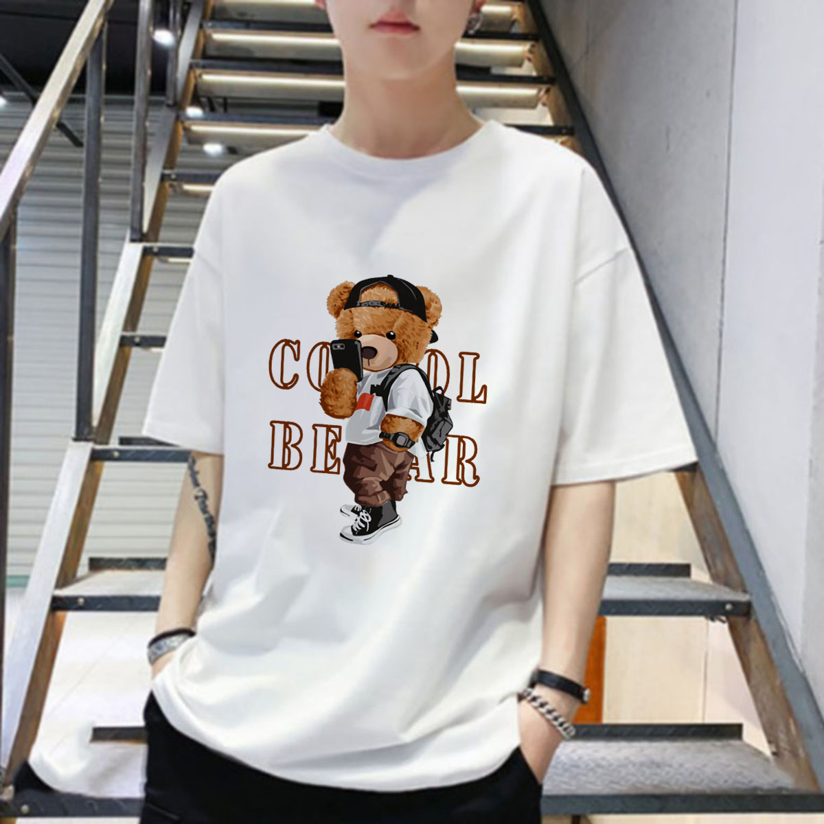 (HCM-HOT SALE) Áo Thun UNISEX FREESIZE Tay Lỡ "In Hình BEAR"