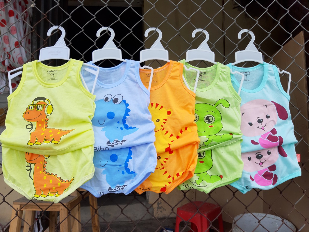 combo 5 bộ ba lỗ cho bé sơ sinh