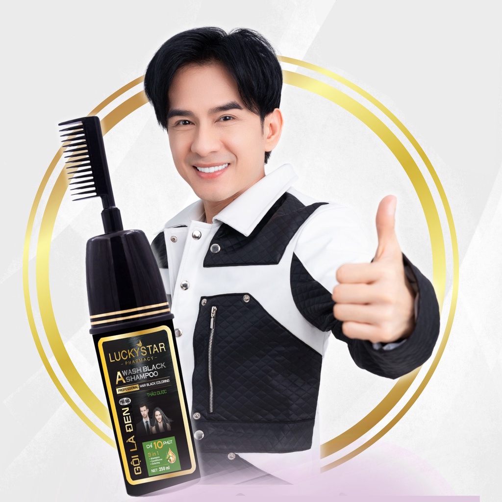 Dầu gội đen- nâu phủ bạc thảo dược lucky star