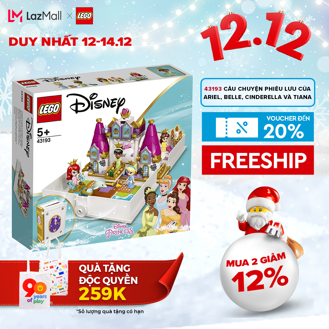[Mua 2 giảm 12%] Đồ Chơi Lắp Ráp Cho Bé Gái - LEGO Disney Princess 43193 Hộp lâu đài công chúa Disney (131 chi tiết )