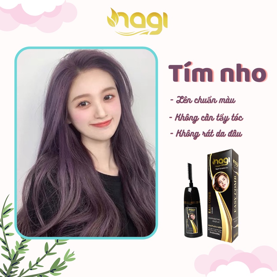 Dầu gội nhuộm tóc màu Tím GRAPE VIOLET 14 Nagi chiết xuất từ thiên chiên