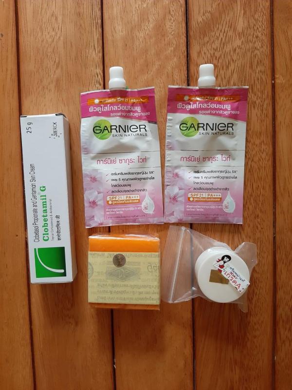 sét 5 món Bộ Trị Nám Tàn Nhang Clobetamil G Thái Lan gói dưỡng đỏ