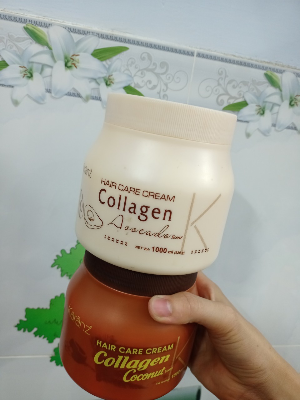 1000ml Dầu hấp phục hồi tóc tóc Collagen Karanz