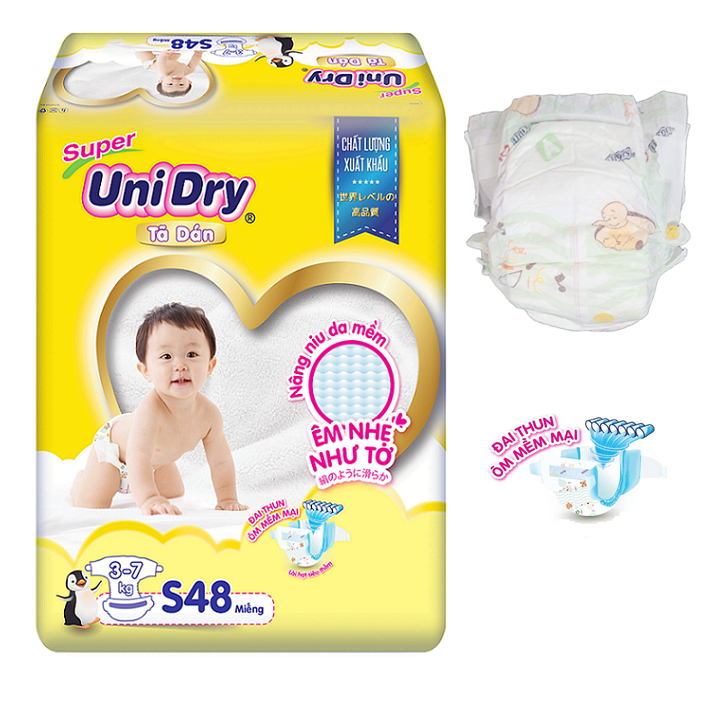 Freeship [Tặng 8 miếng cùng loại] Combo 2 Bịch Tã Dán Siêu Thấm Unidry Size  M42 - L38 - XL34