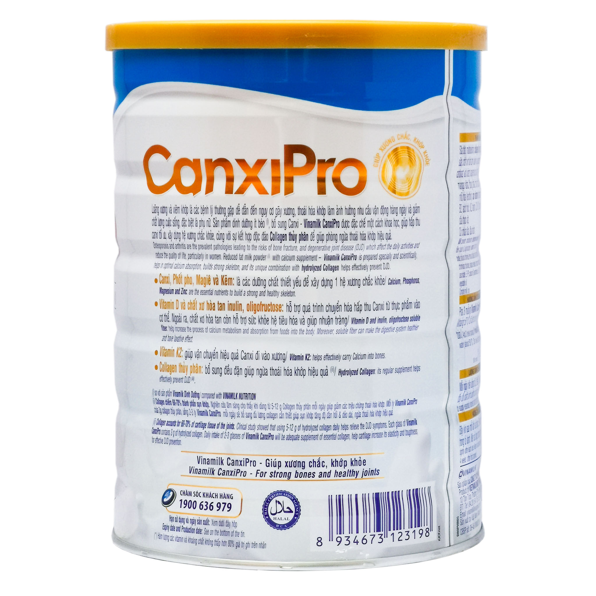 Sữa Bột Vinamilk Canxi Pro Hộp 900g (Sản phẩm dinh dưỡng ít béo, bổ sung Canxi)