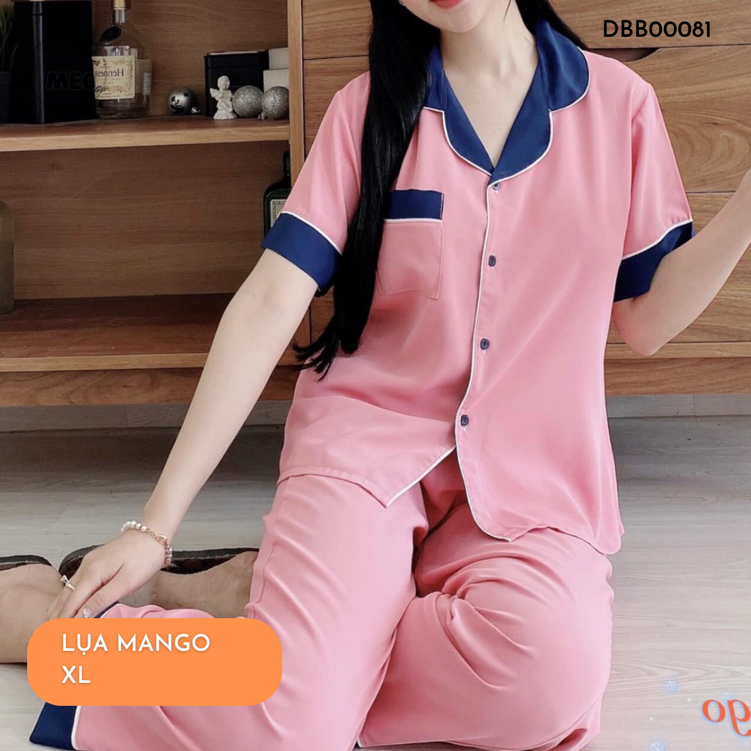 Đồ bộ Pijama mặc nhà - Quần dài có cổ chất lụa siêu mát