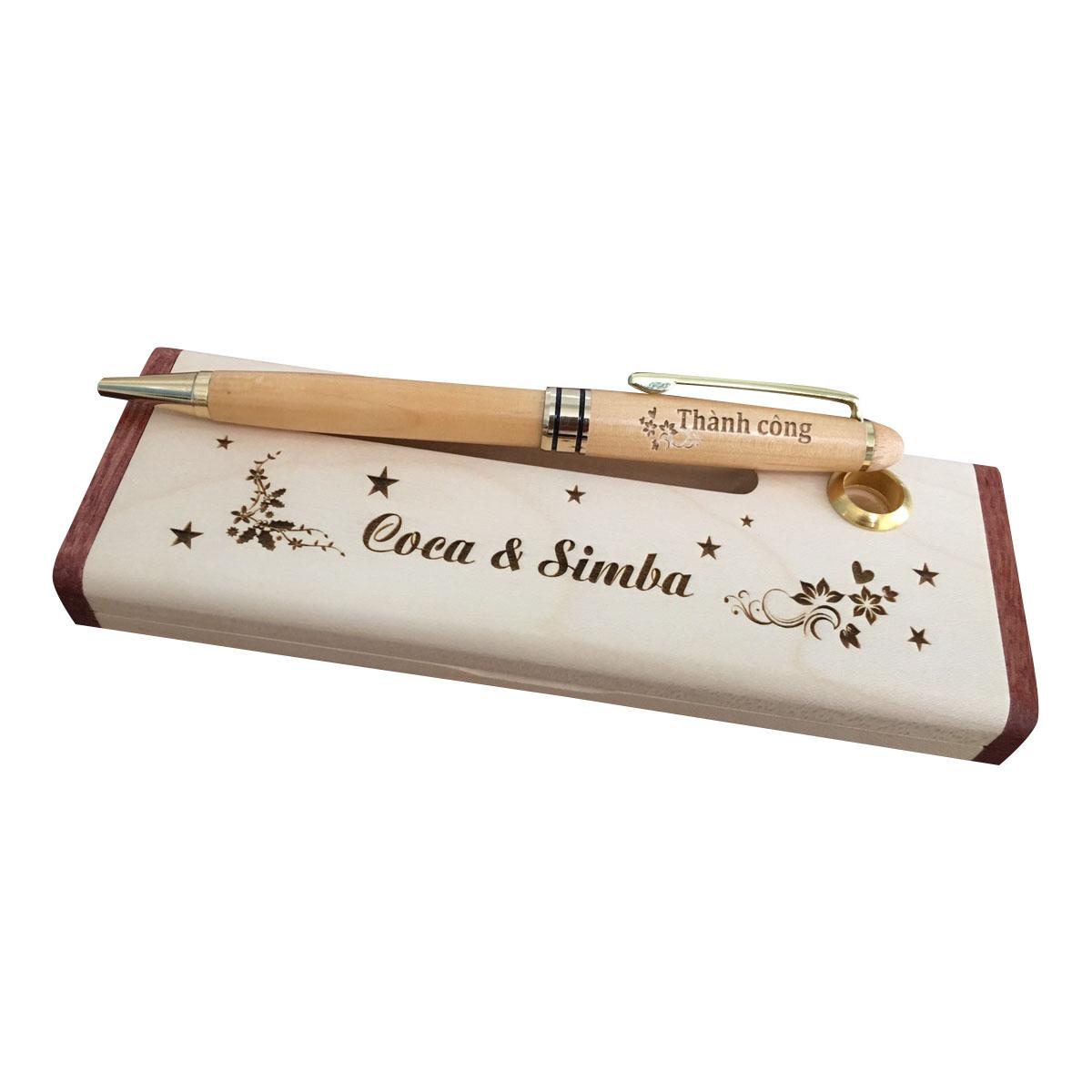 [HCM]Quà tặng Bút gỗ khắc tên riêng theo yêu cầu