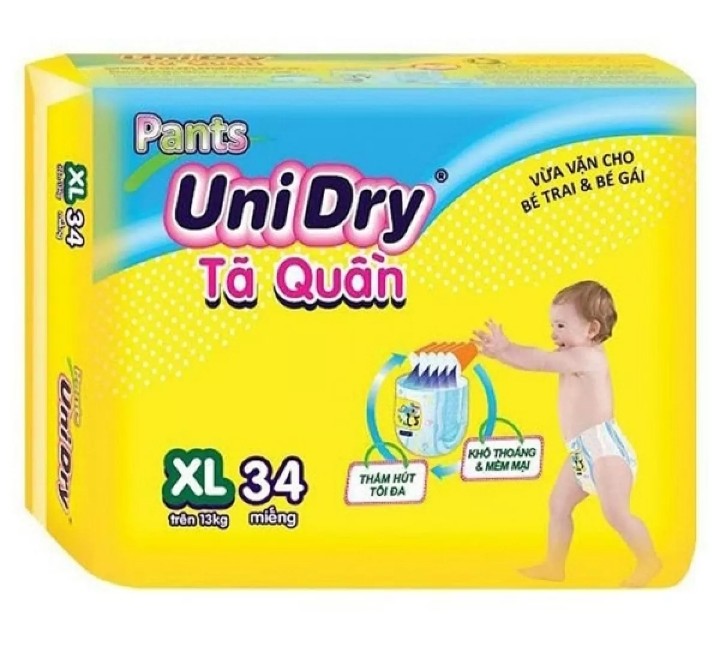 Tã quần Unidry  XL34 miếng mẫu mới