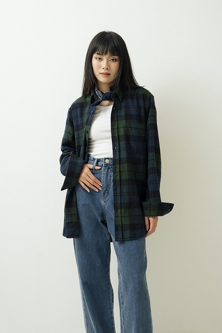 Quần jean nữ Owlbrand Relax/Xanh