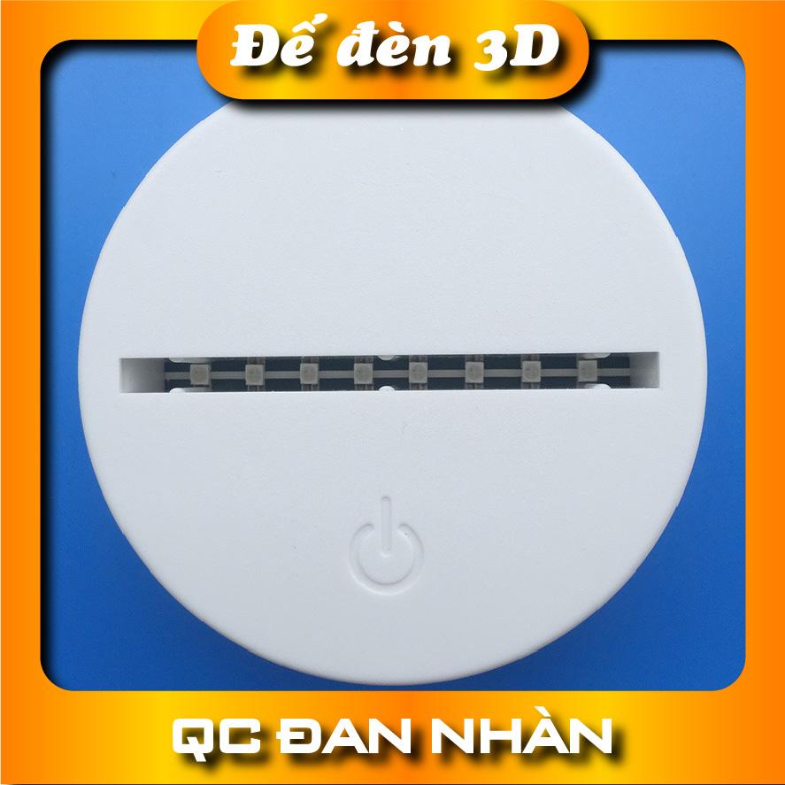 Đế đèn led 3D nguồn công tắc 220V có 3 màu