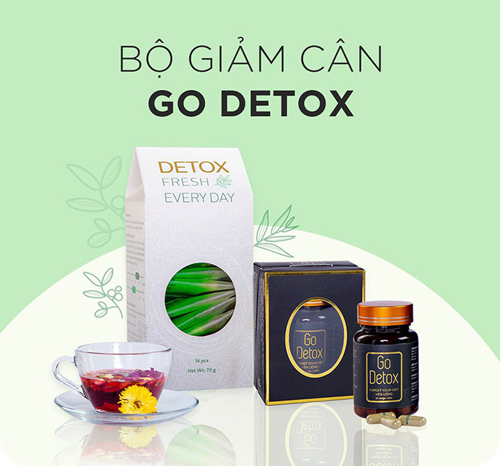 Combo Go Detox Giảm Cân (Tặng trà hoa) Trà Combo GoDetox
