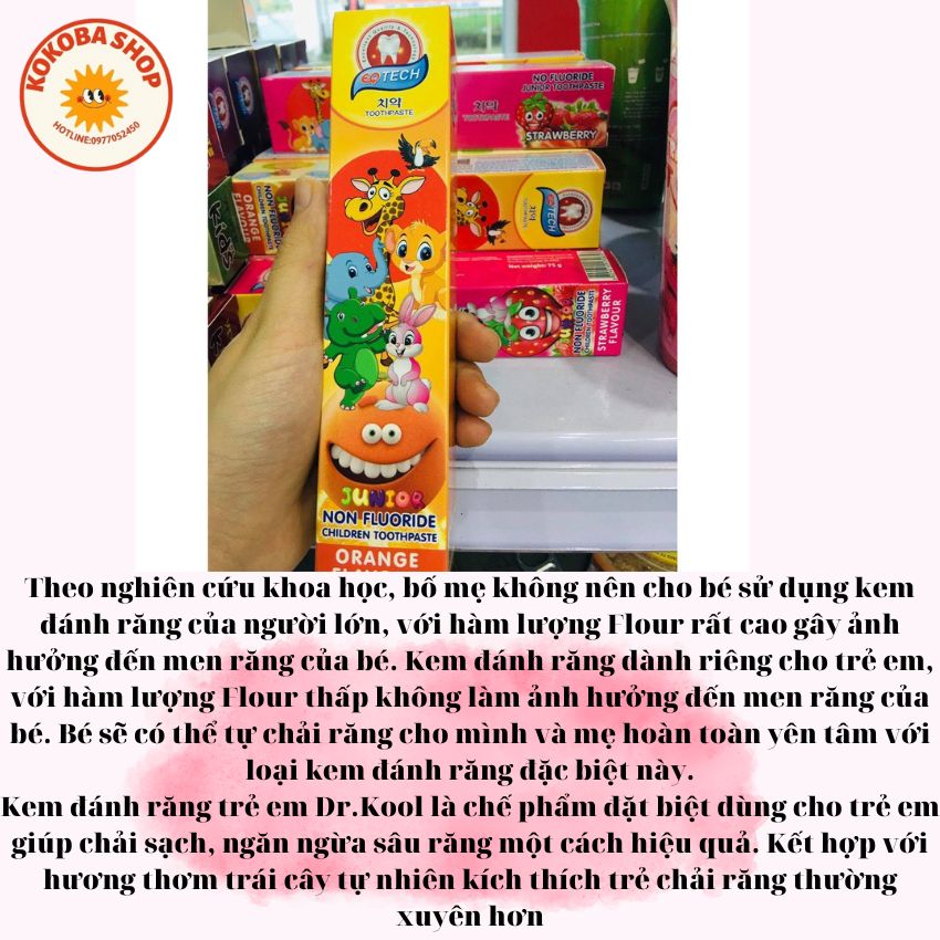 Kem Đánh Răng Trẻ Em Nuốt được .