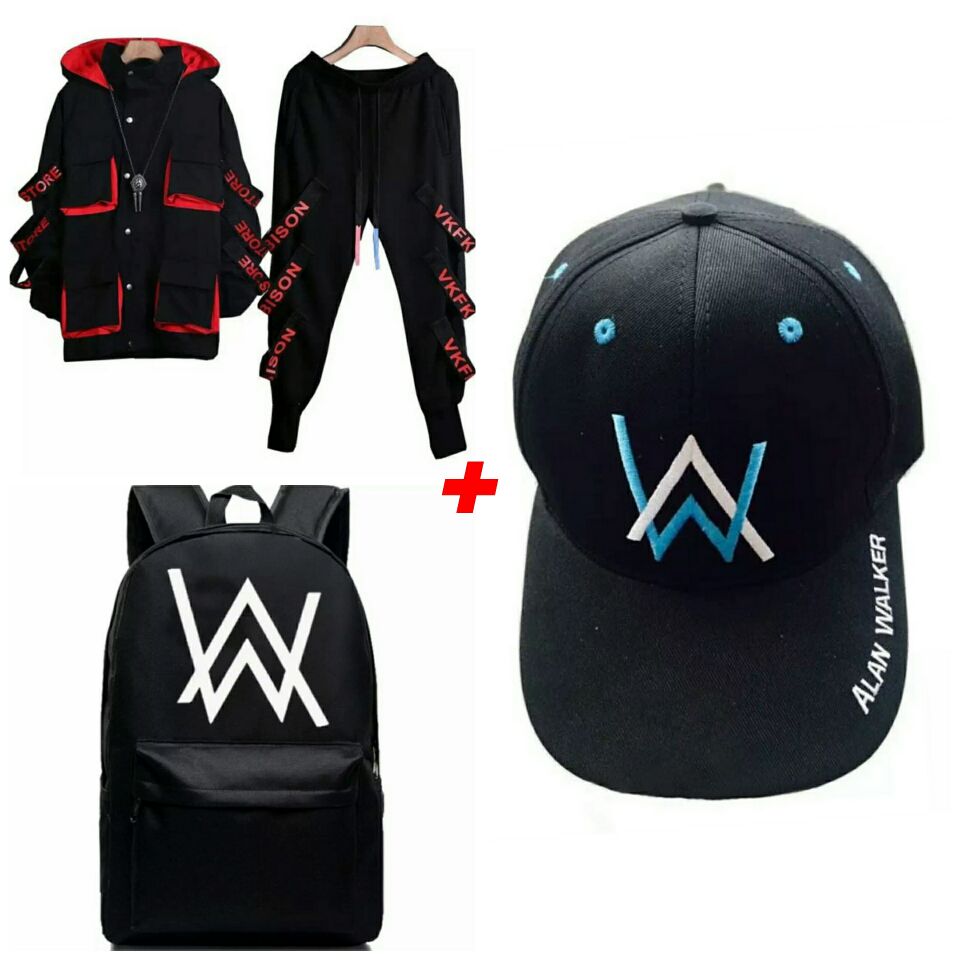 Bộ quần áo thun nam + balo+ nón alan walker