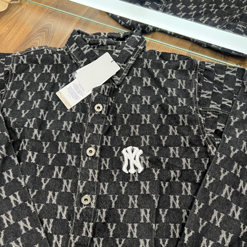 Áo Sơ Mi Jeans MLB Đen Mono