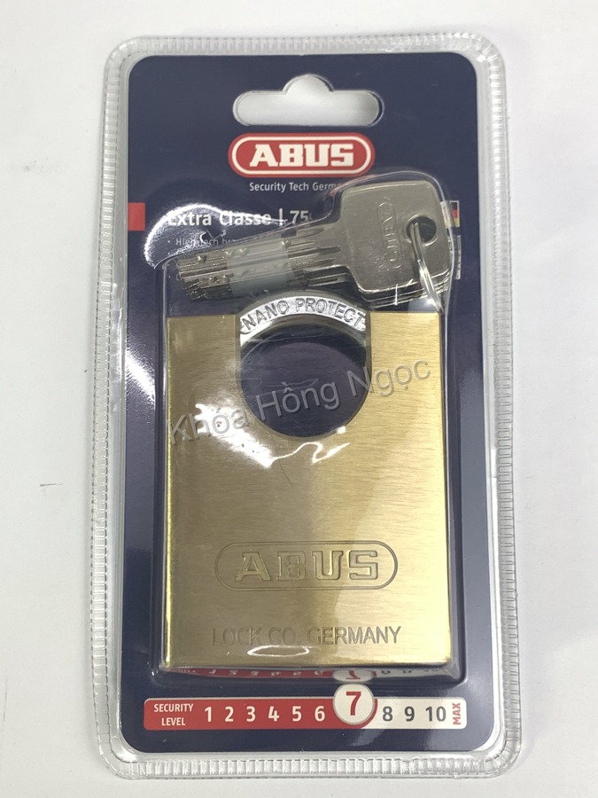 Khóa treo chống cắt Abus 75CS 60mm đồng thau chìa vi tính