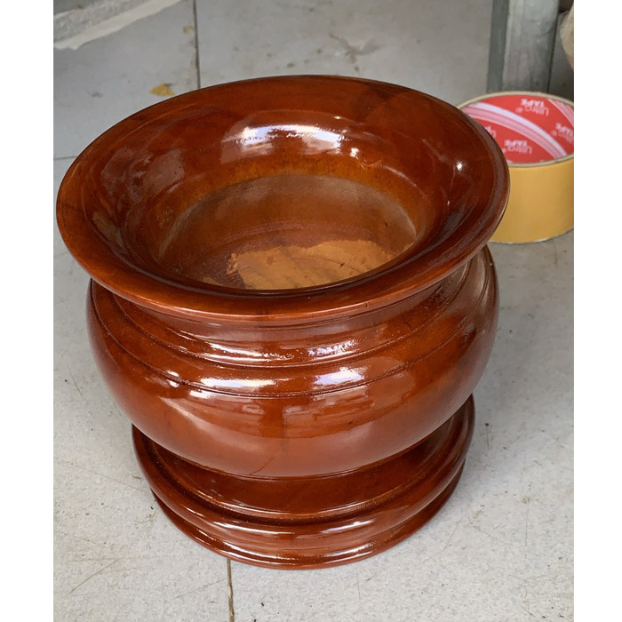 Bát nhang - lư hương gỗ tràm nguyên khối ngang 14cm - 16cm - 18cm