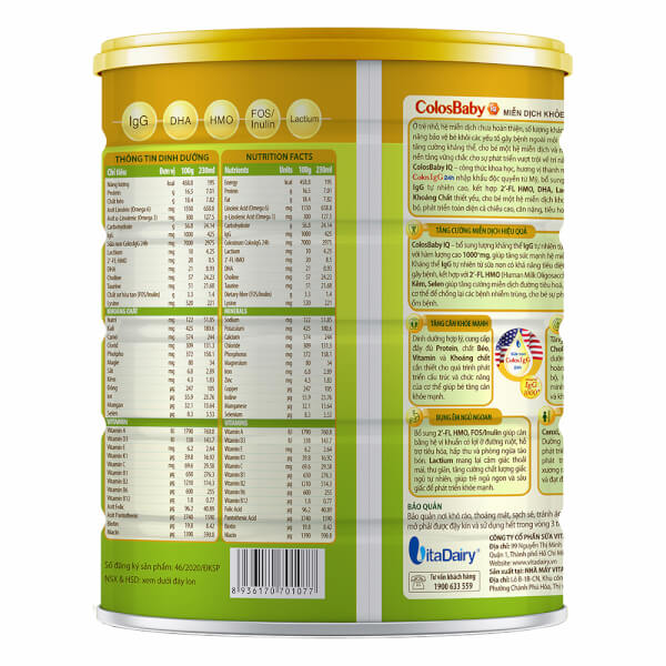 Sữa Colosbaby IQ Gold 2+ 800g (từ 2 tuổi)