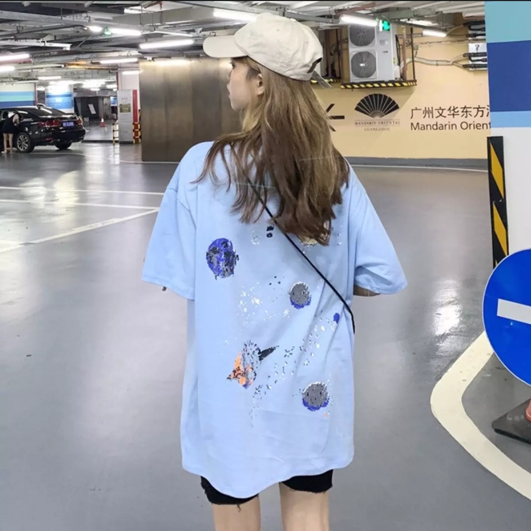 XẢ HÀNG - ĐỒNG GIÁ 19K Áo Thun Nam Nữ Form Rộng Hàn Quốc In Hình Thiên Thạch Độc Đẹp Vải Dày Mịn Thoáng Mát Thiết Kế Thời Trang Kiểu Dáng Năng Động Trẻ Trung ( XANH )