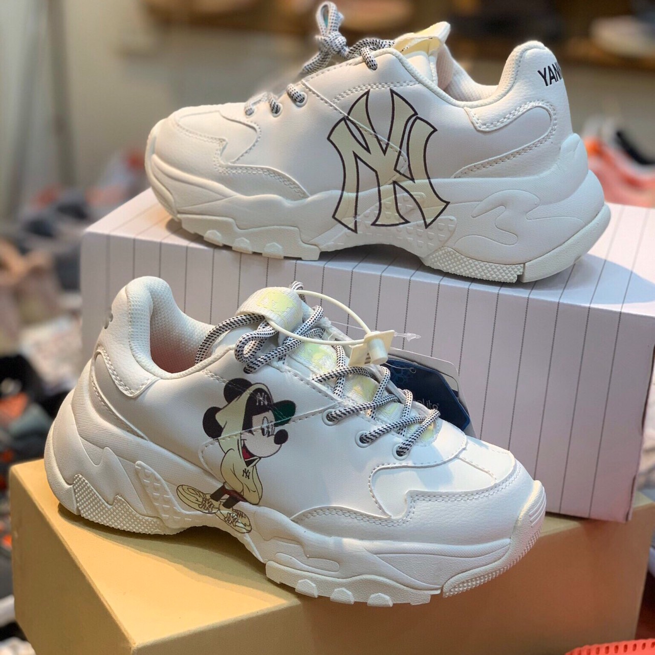 [CHÍNH HÃNG] Giày MLB Mickey vàng (full box bill)