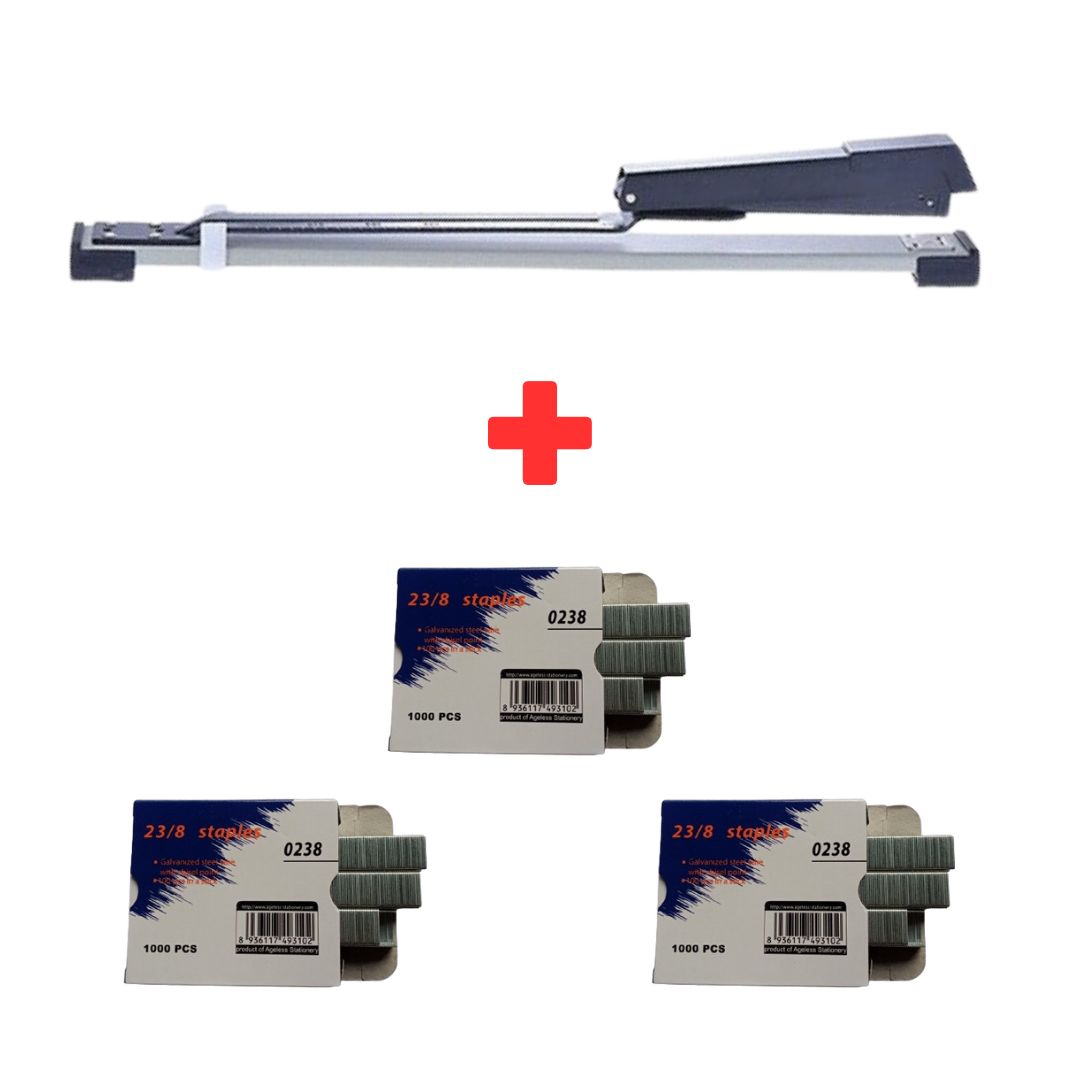 Máy bấm kim cán dài kw.trio 5900 bấm giữa cuốn tập, dập ghim cán dài giữa trang 25 tờ cam kết chính hãng