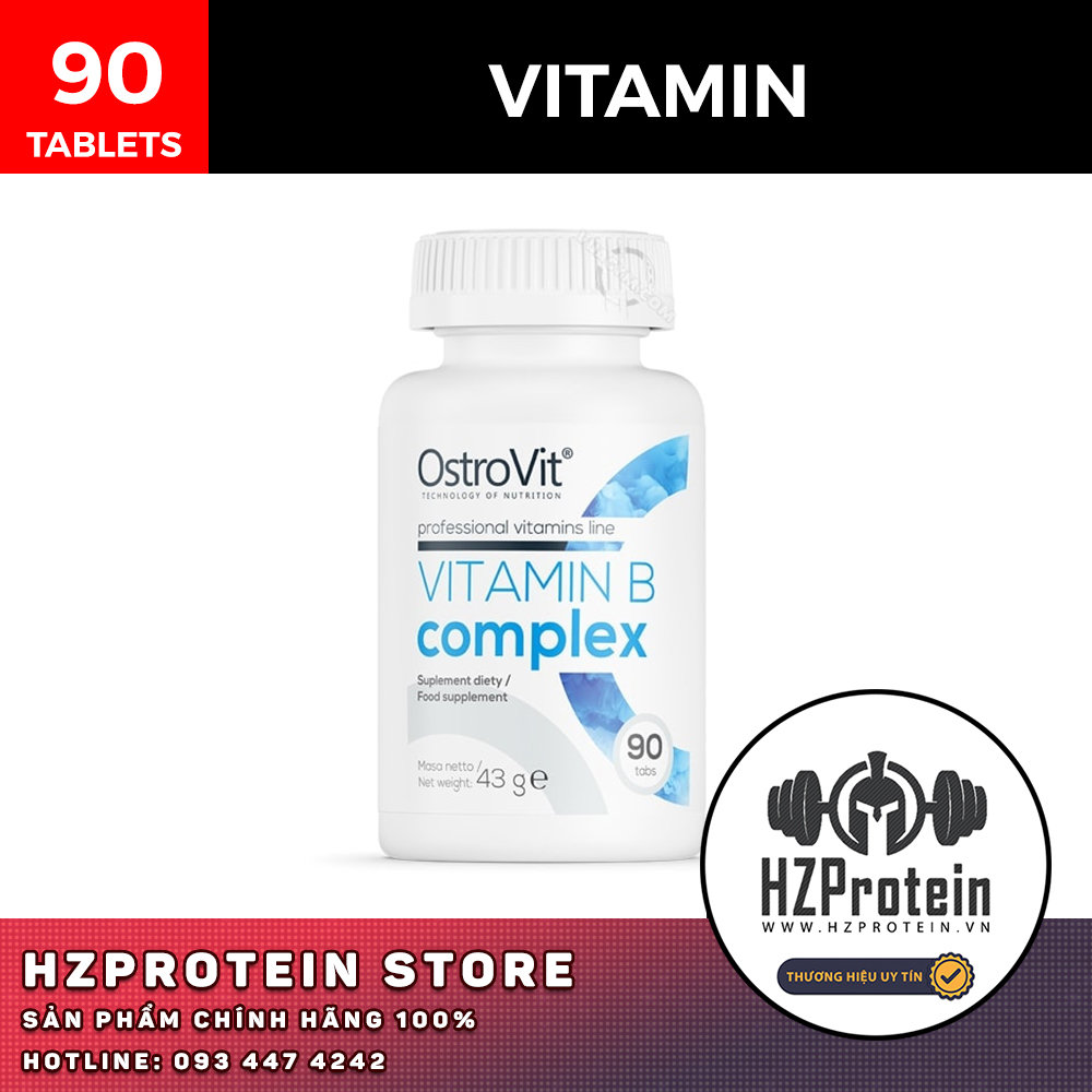OstroVit - Vitamin B Complex (90 viên) - Thực Phẩm Bổ Sung Vitamin & Khoáng Chất Chính Hãng