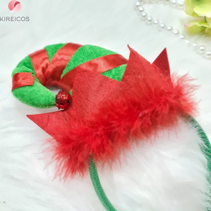 [HCM]Cài Noel Hình Nón Sọc Xanh Có Chuông