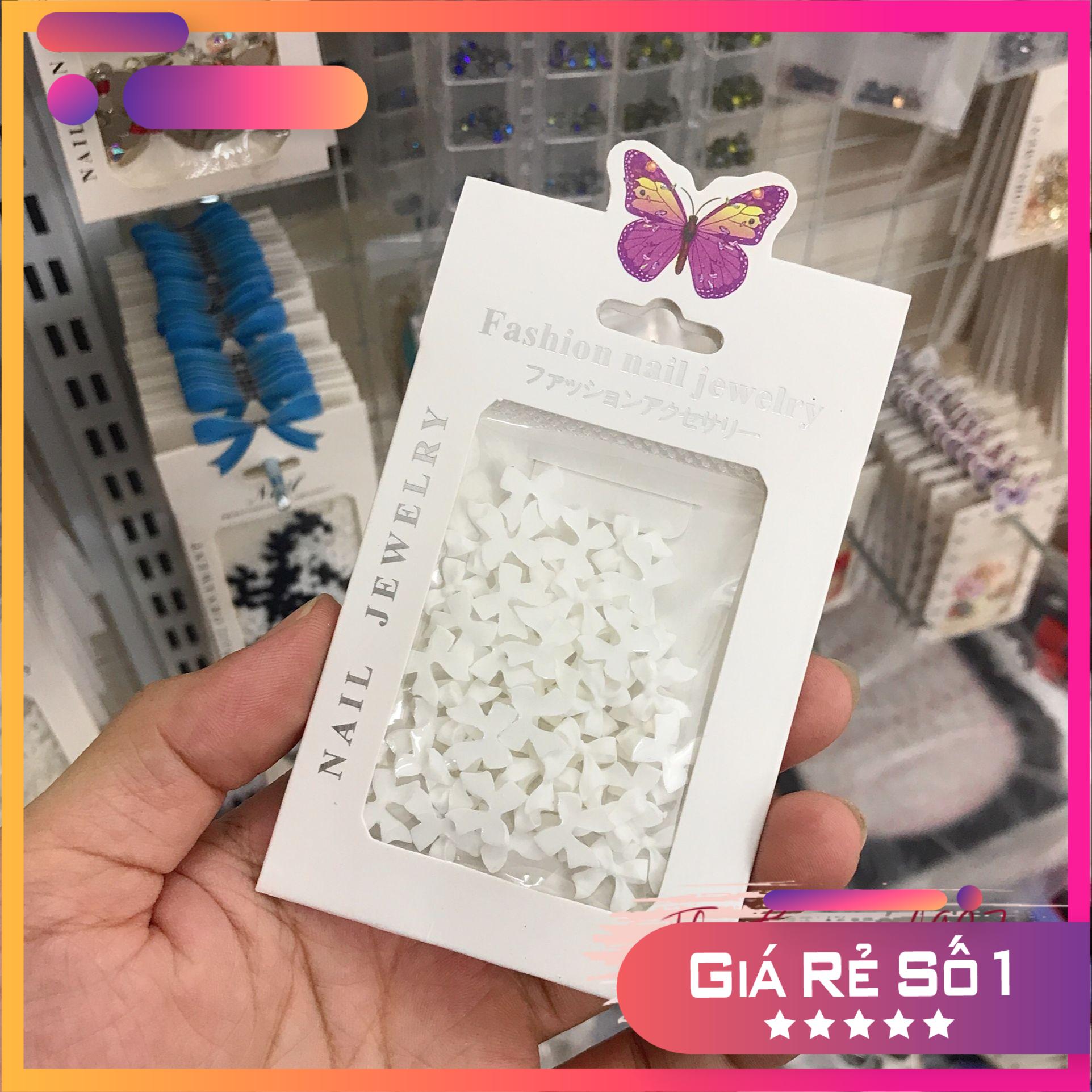 Set chram nơ Trắng Hot Trending - Đính móng siêu đẹp - TGN937