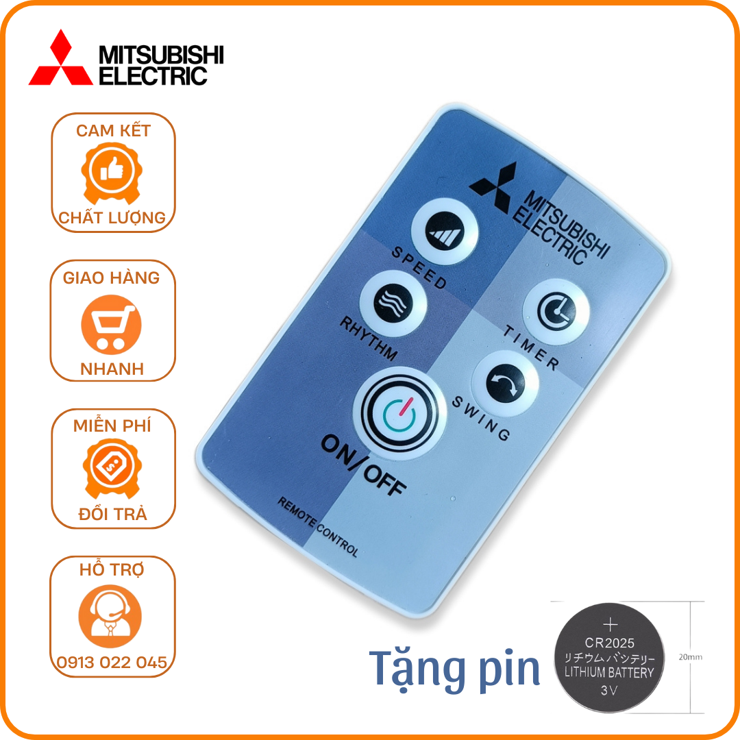 Remote quạt cây, quạt treo tường Mitsubishi