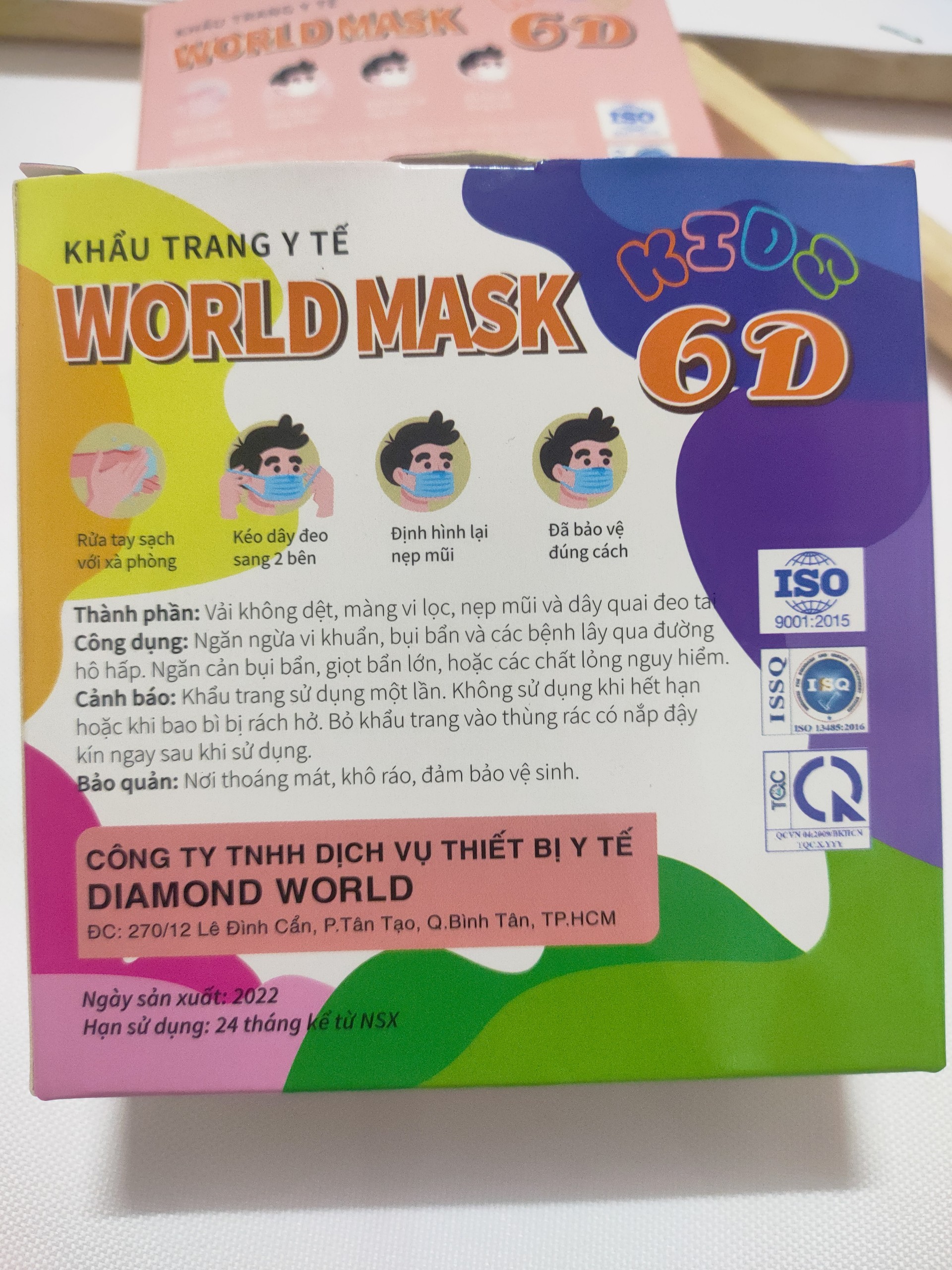 Khẩu trang y tế cho bé -6D - Hộp 10 cái