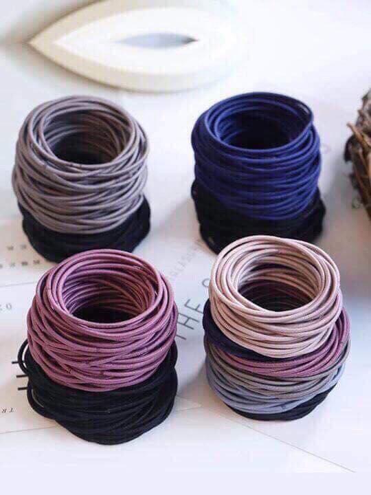 Set 100 chun dây buộc tóc