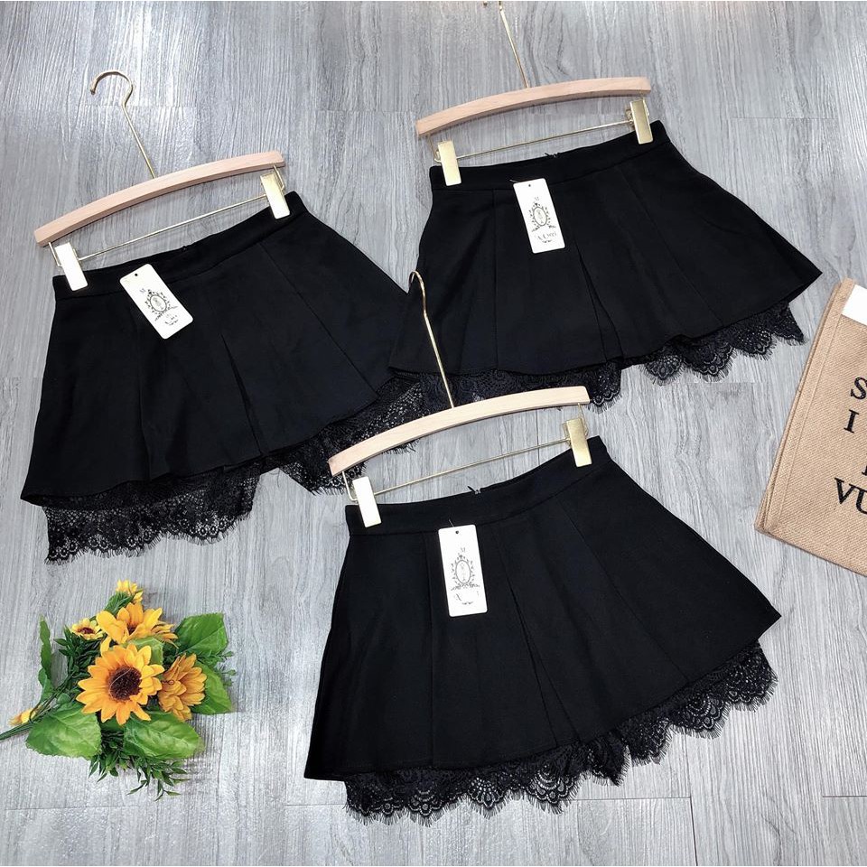 QUẦN SHORT GIẢ VÁY PHA REN SIÊU XINH
