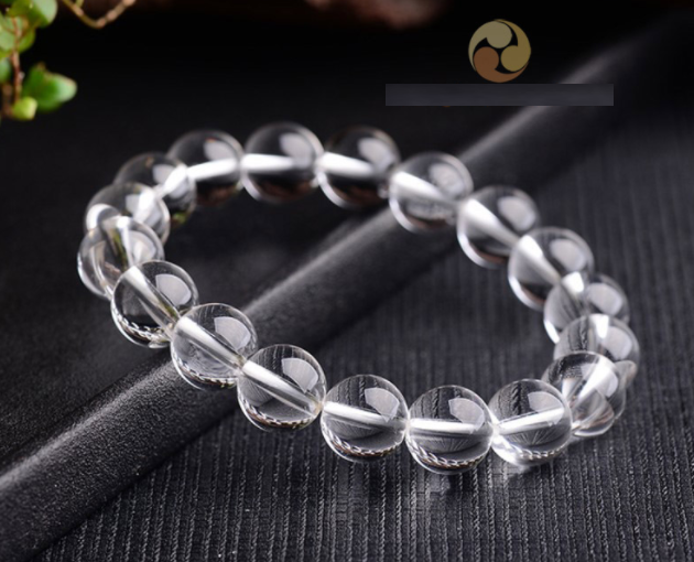 [HCM]Vòng Tay Đá Thạch Anh Trắng 12 ly mệnh thủy -kim.vòng sáng bóng như hình