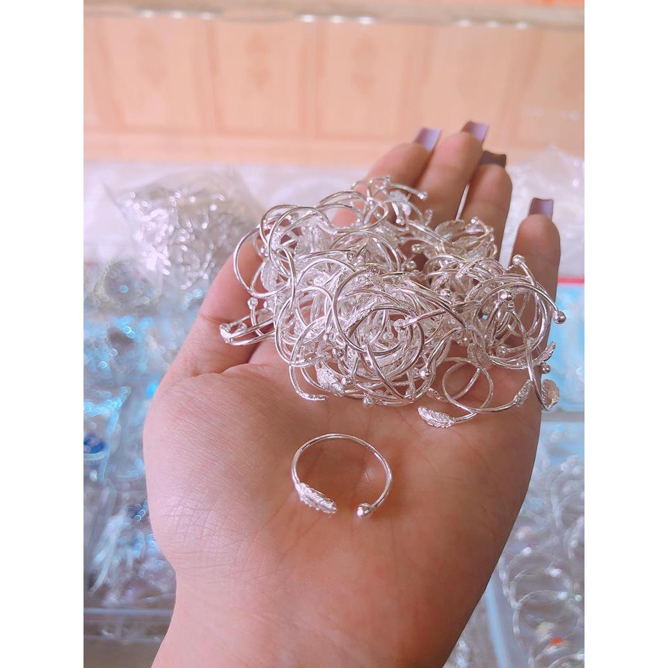 Nhẫn lông vũ bạc ta giá cực hit sl vô kể