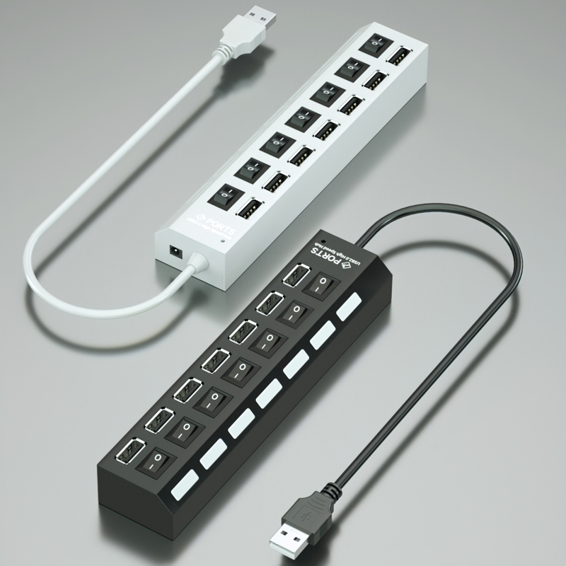 7 Port USB splitter with switch