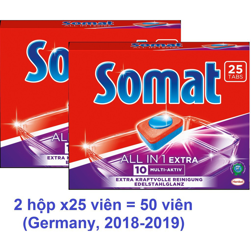 Viên rửa bát somat 50 viên - hanoimart