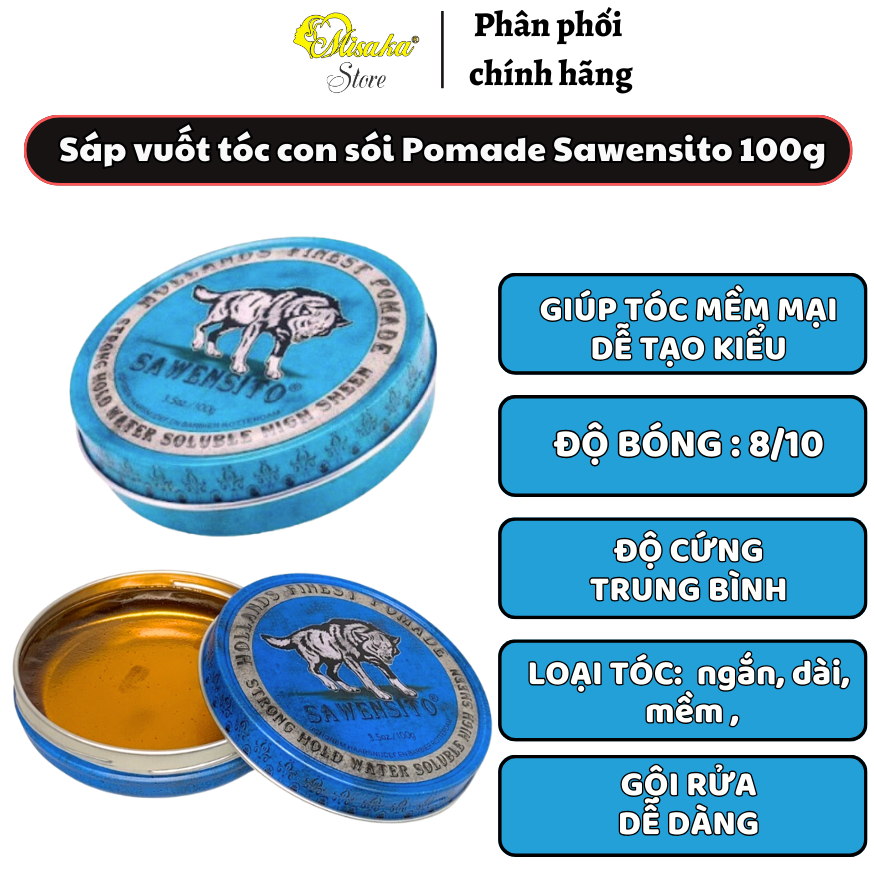 Sáp WAX vuốt tóc con sói Pomade Sawensito - 100g
