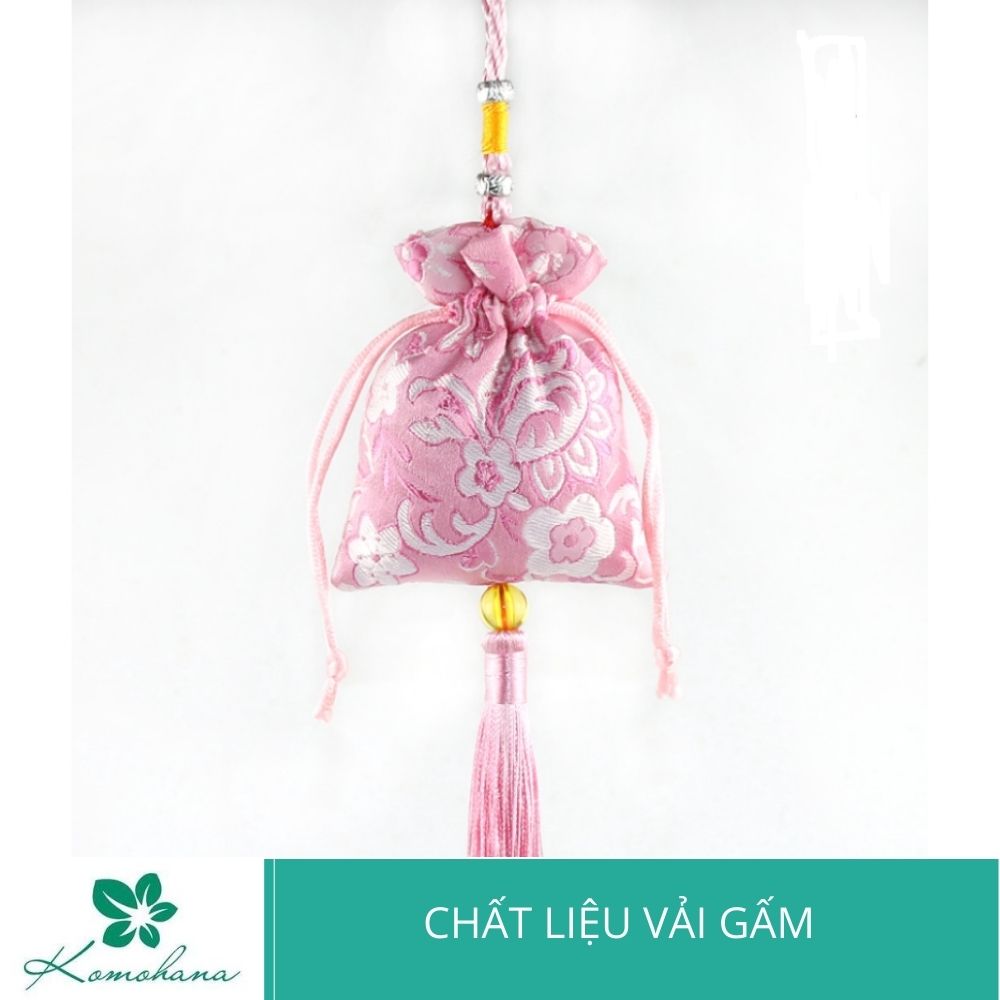 Lì xì Tết vải gấm có dây rút độc – đẹp – ấn tượng, hầu bao vải vuông túi gấm thêu cổ trang Komohana