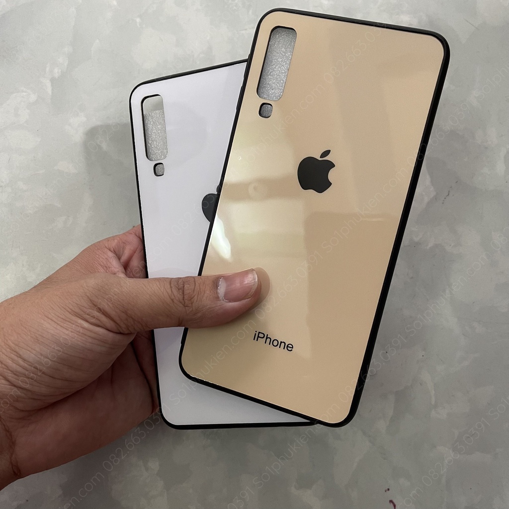 Ốp lưng giả iPhone cho Samsung A7 2018 mặt lưng bóng đẹp