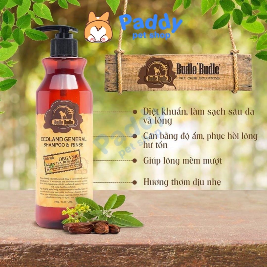 Sữa Tắm Hữu Cơ Cho Chó Budle Ecoland 500ml