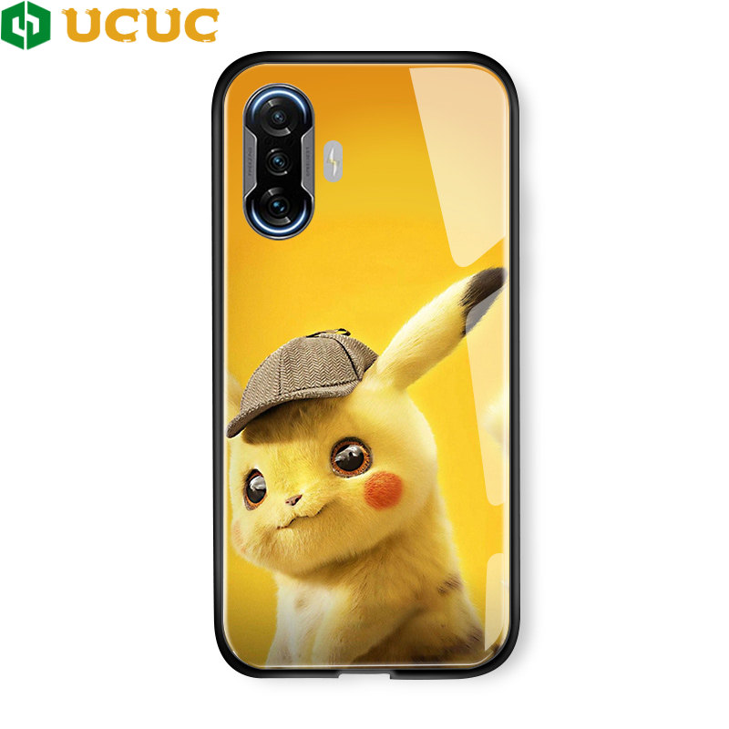UCUC Casing Case For Xiaomi Poco F3 GT/Redmi K40 Gaming Case For Girls CartoonPocket Monster Detective Casing UCUC Casing Case For women Case Shockproof Tempered Glass Back Cover Casing