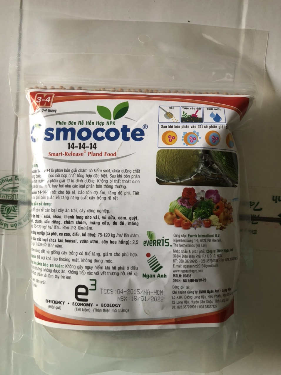 PHÂN BÓN TAN CHẬM Osmocote 14-14-14 - gói 1000gam