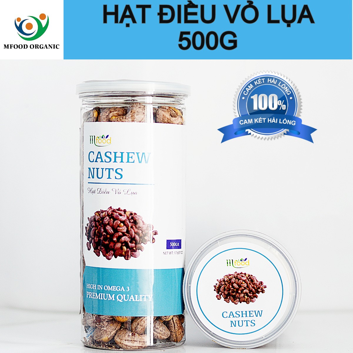 [HCM]Hạt Điều Vỏ Lụa Hũ 500g - Thương Hiệu MFOOD